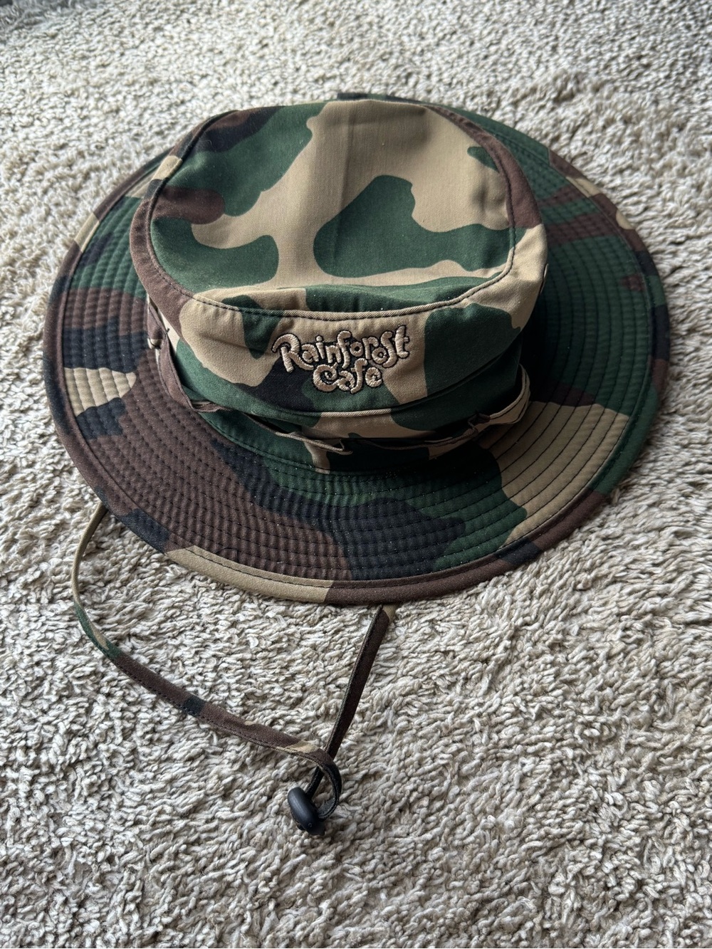 Rainforest Cafe Kids Camo Boonie Safari Hat One Size Adjustable Chin Strap